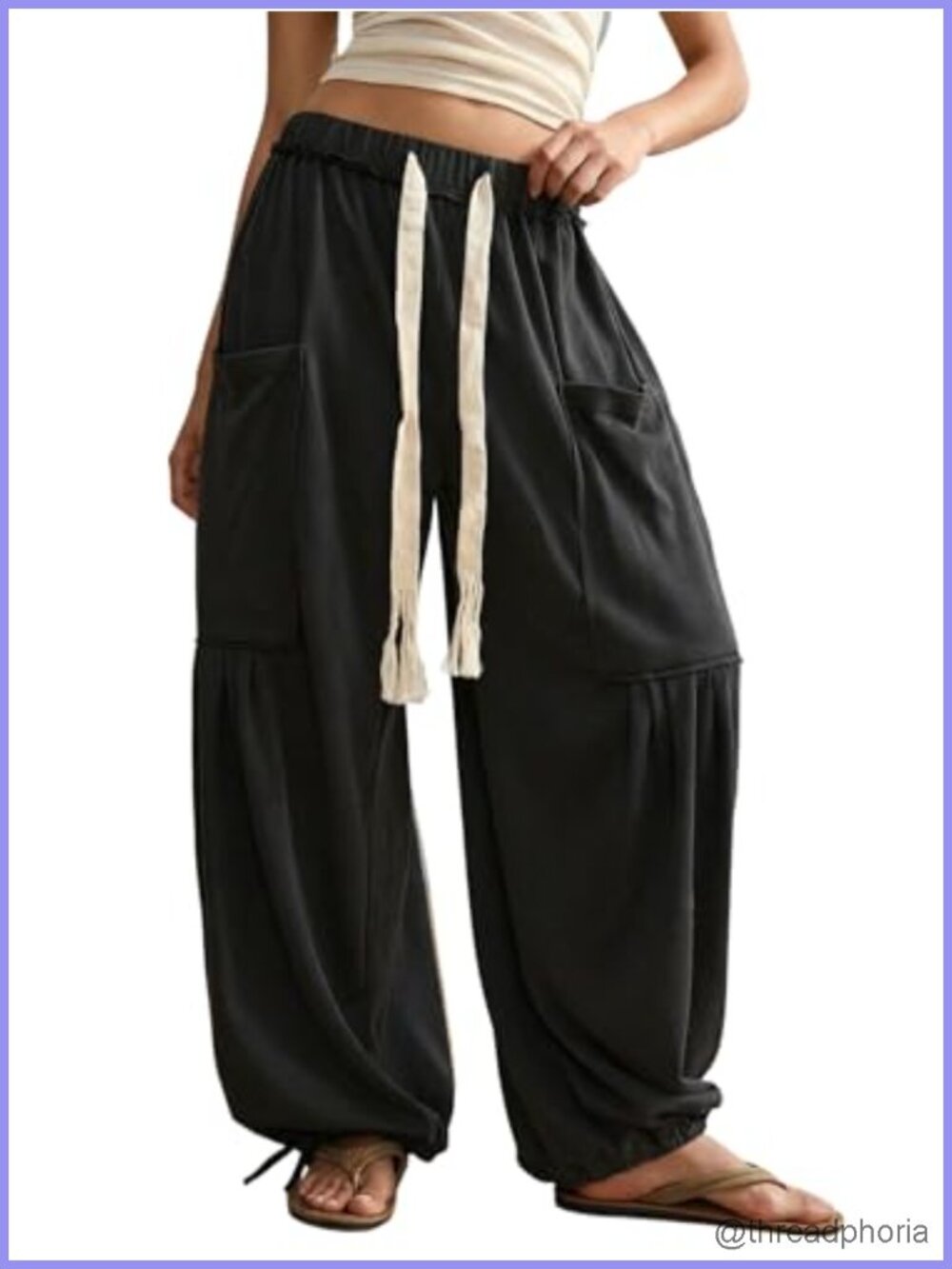 Boho Harem Pants Baggy Sweatpants with Pockets